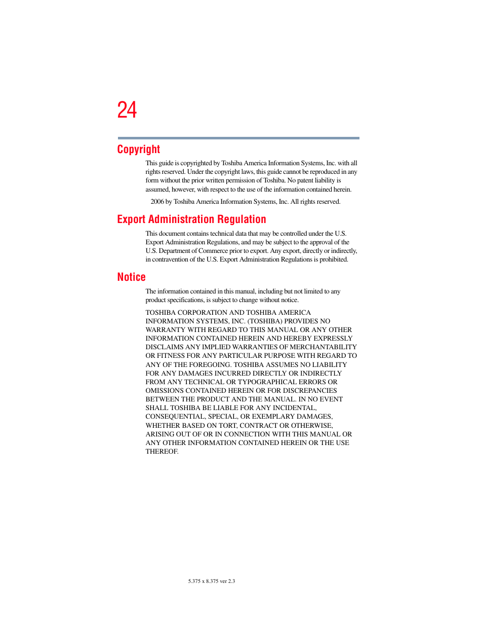 Toshiba P100/P105 User Manual | Page 24 / 280