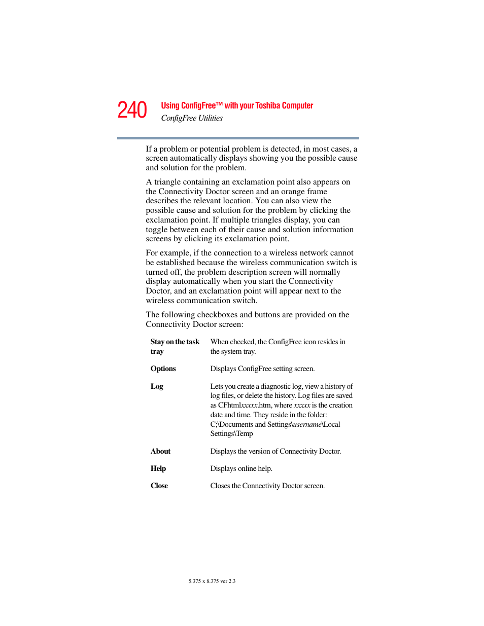 Toshiba P100/P105 User Manual | Page 240 / 280