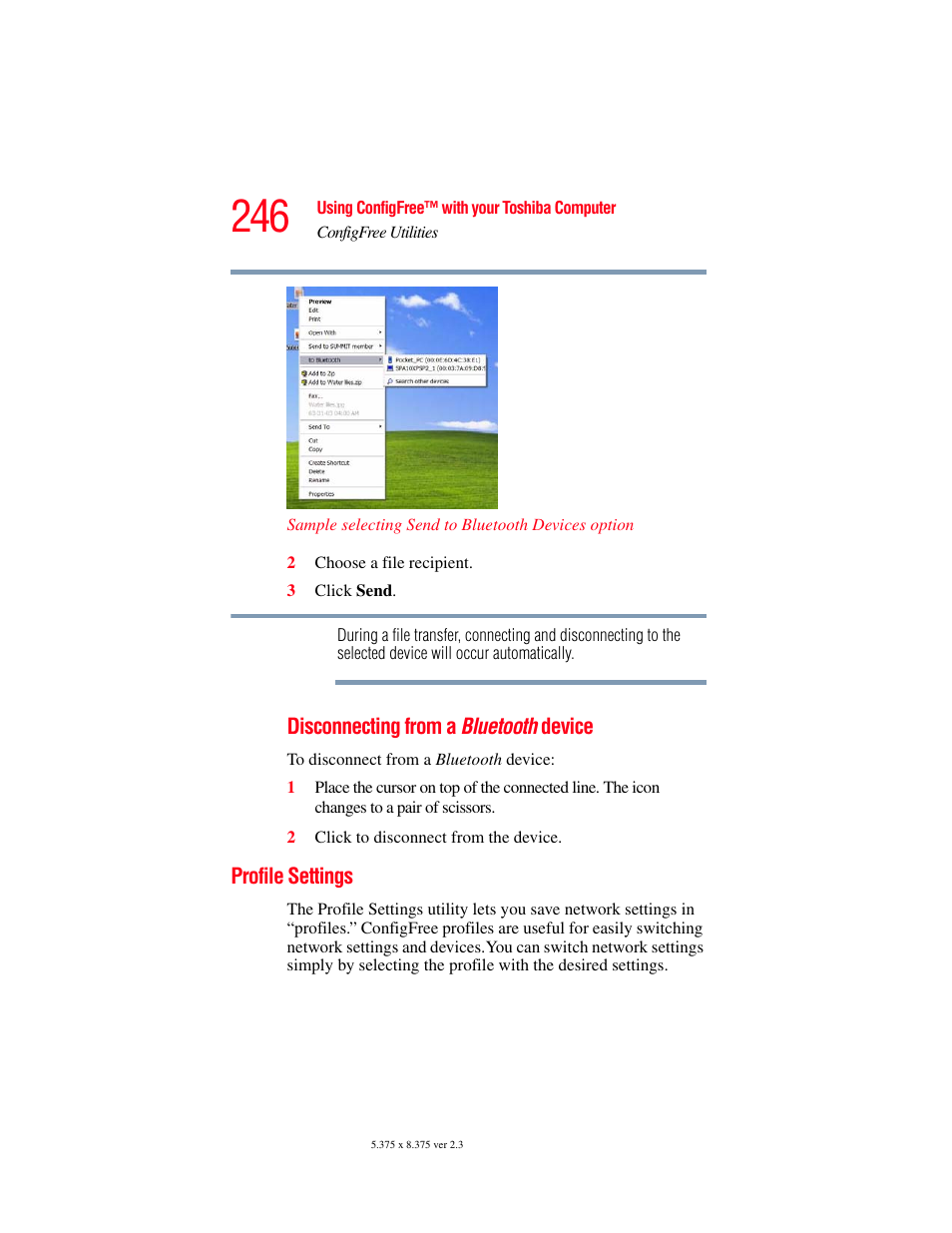 Profile settings | Toshiba P100/P105 User Manual | Page 246 / 280