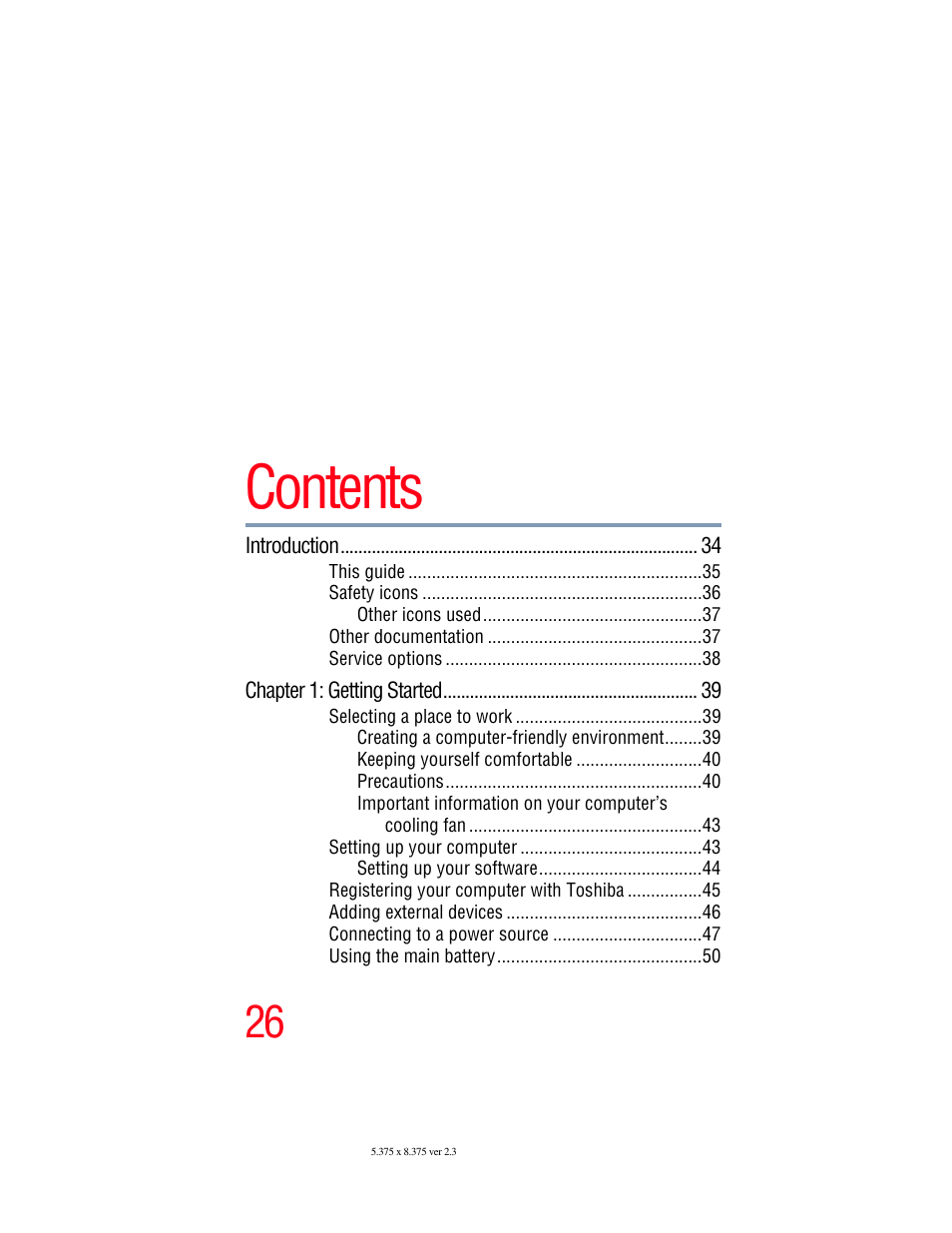 Toshiba P100/P105 User Manual | Page 26 / 280
