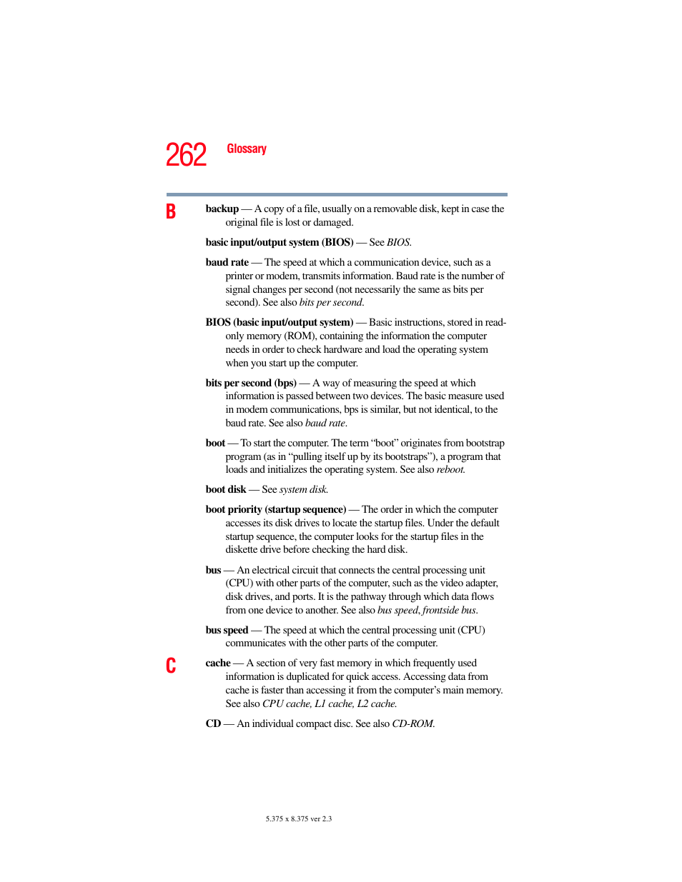 Toshiba P100/P105 User Manual | Page 262 / 280