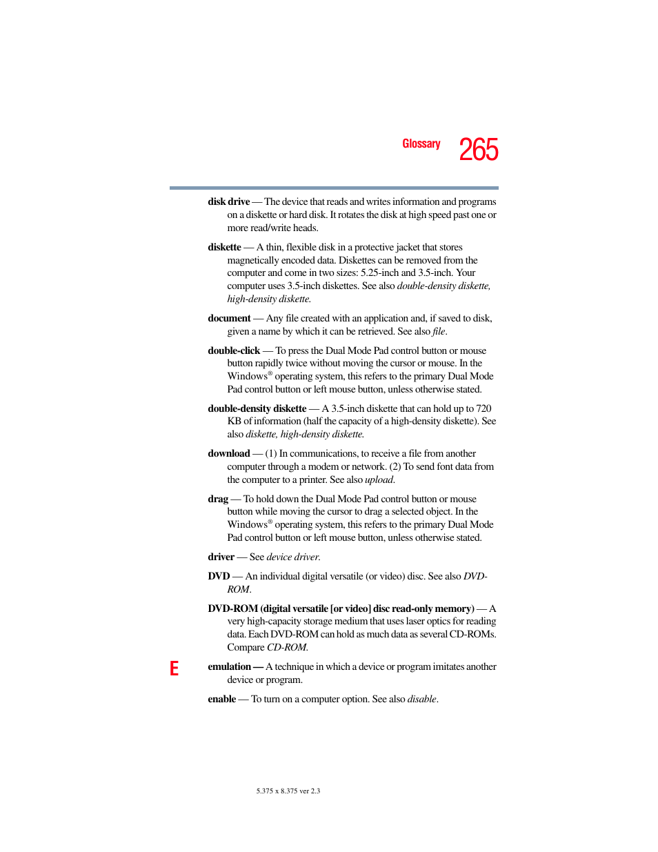 Toshiba P100/P105 User Manual | Page 265 / 280