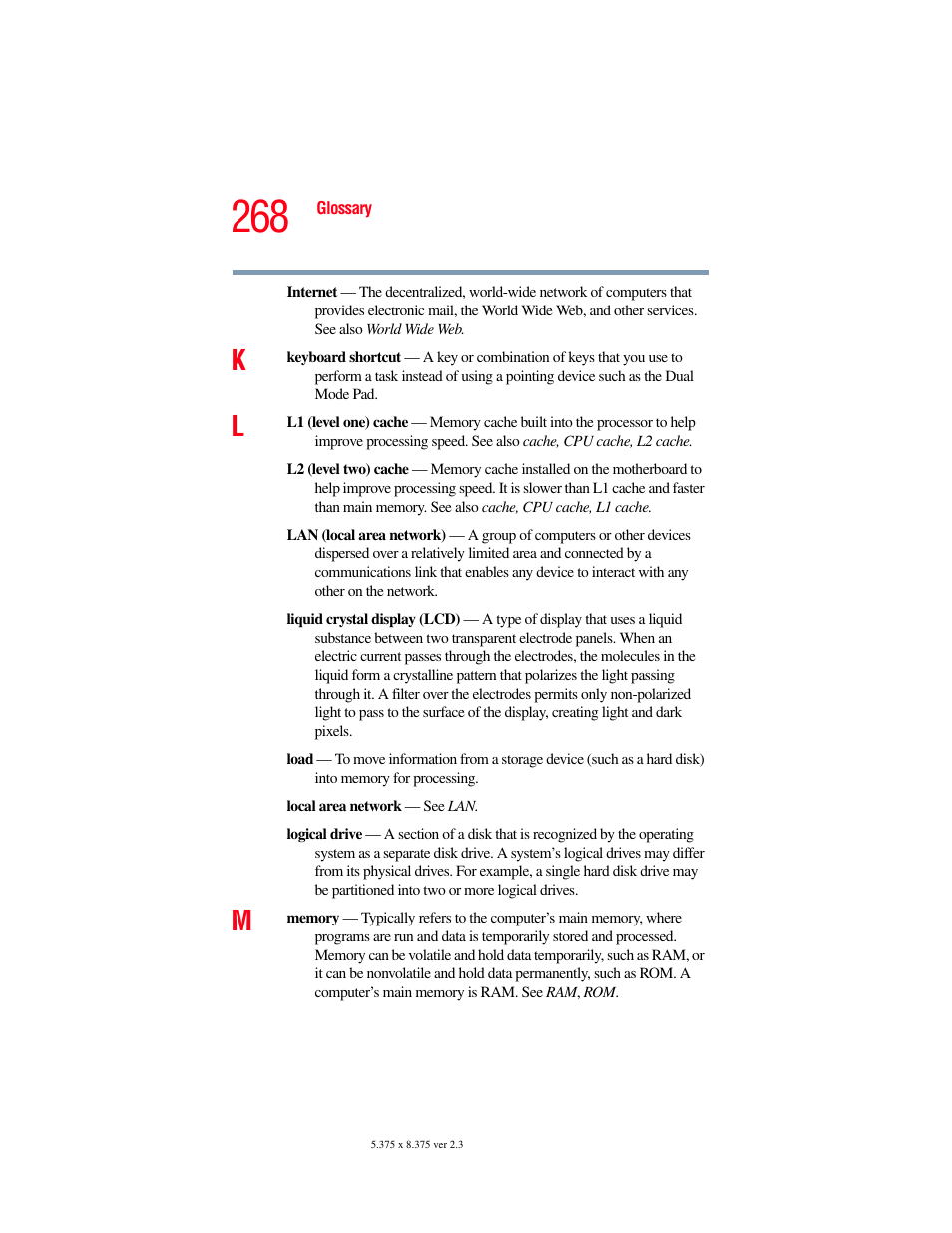 Toshiba P100/P105 User Manual | Page 268 / 280