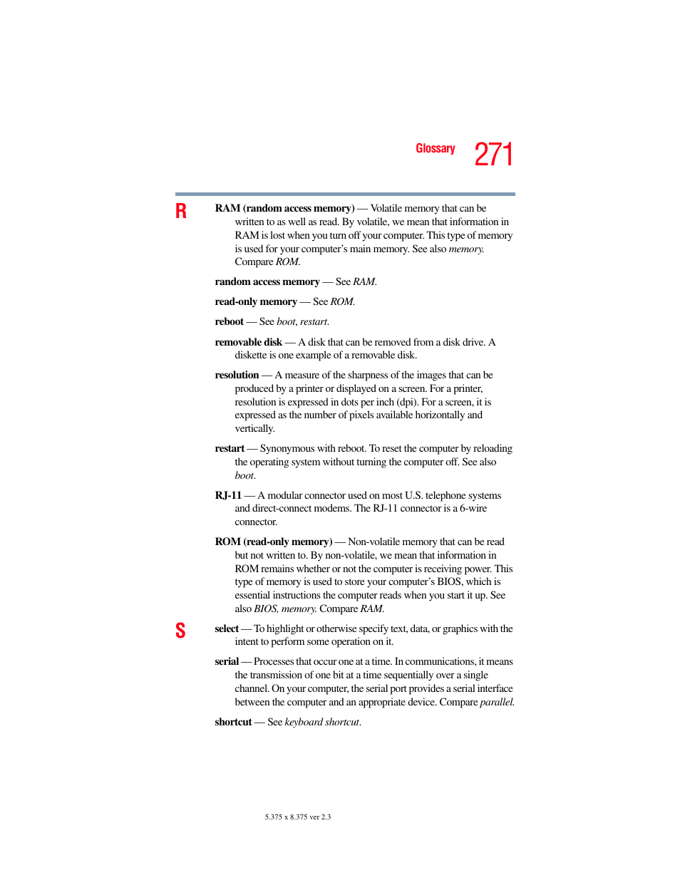 Toshiba P100/P105 User Manual | Page 271 / 280