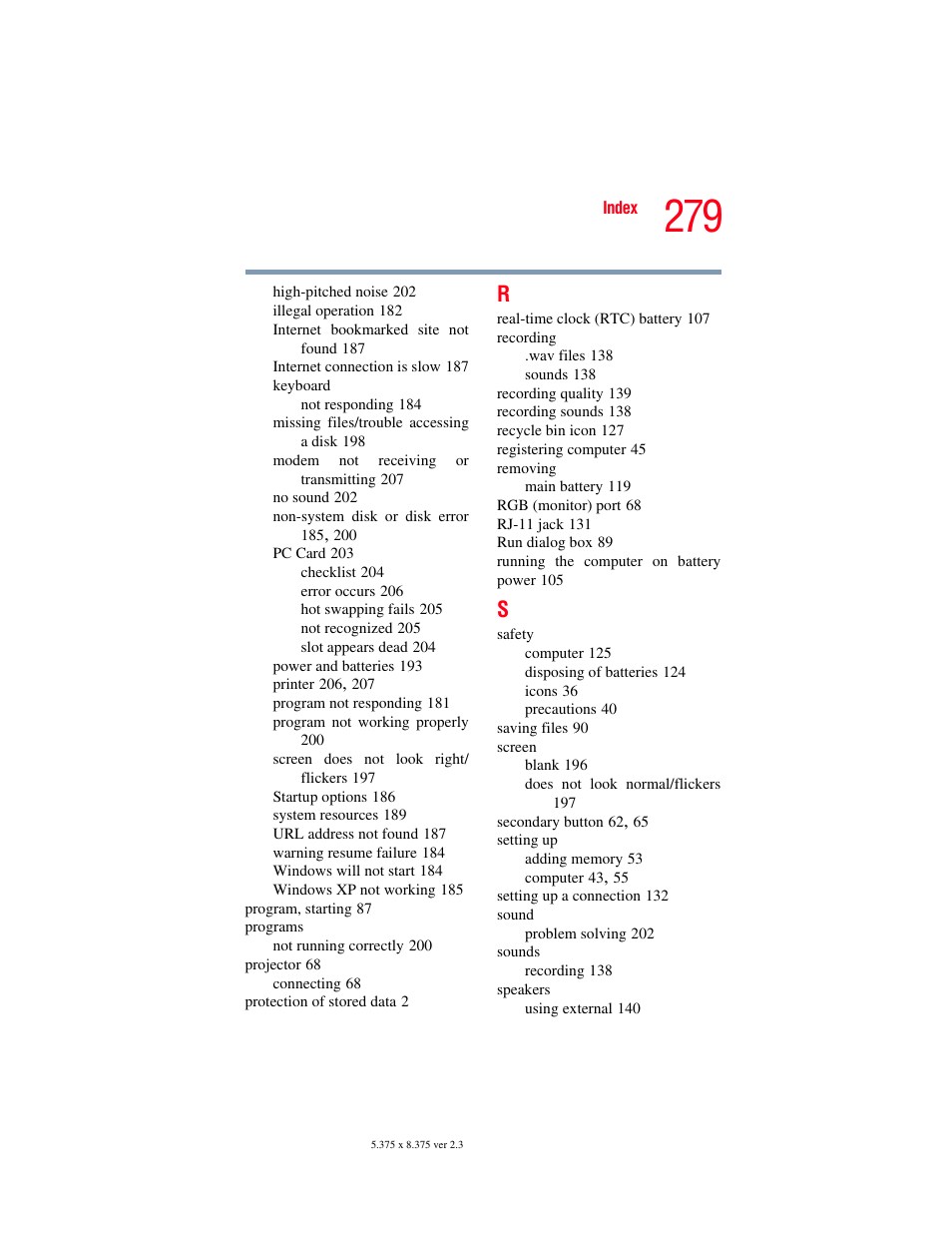 Toshiba P100/P105 User Manual | Page 279 / 280