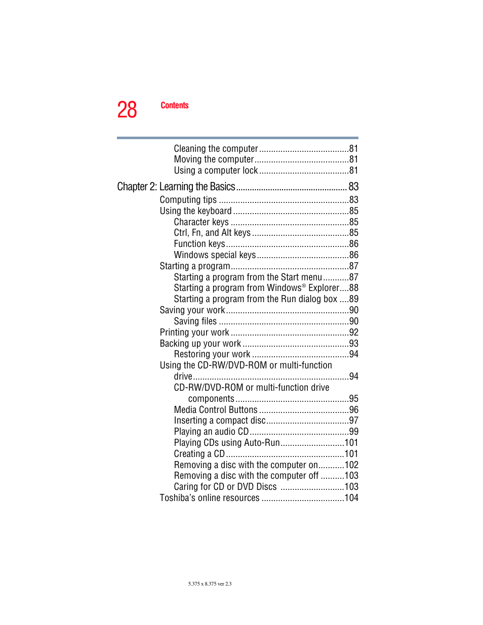 Toshiba P100/P105 User Manual | Page 28 / 280