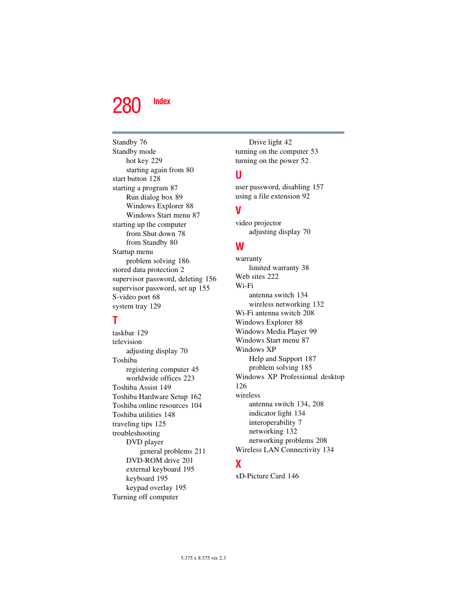 Toshiba P100/P105 User Manual | Page 280 / 280