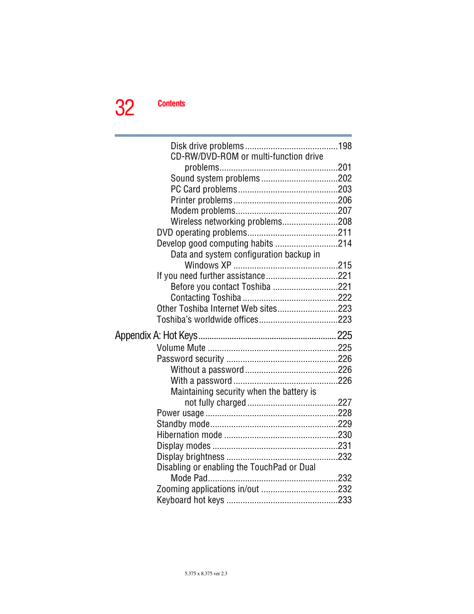 Toshiba P100/P105 User Manual | Page 32 / 280