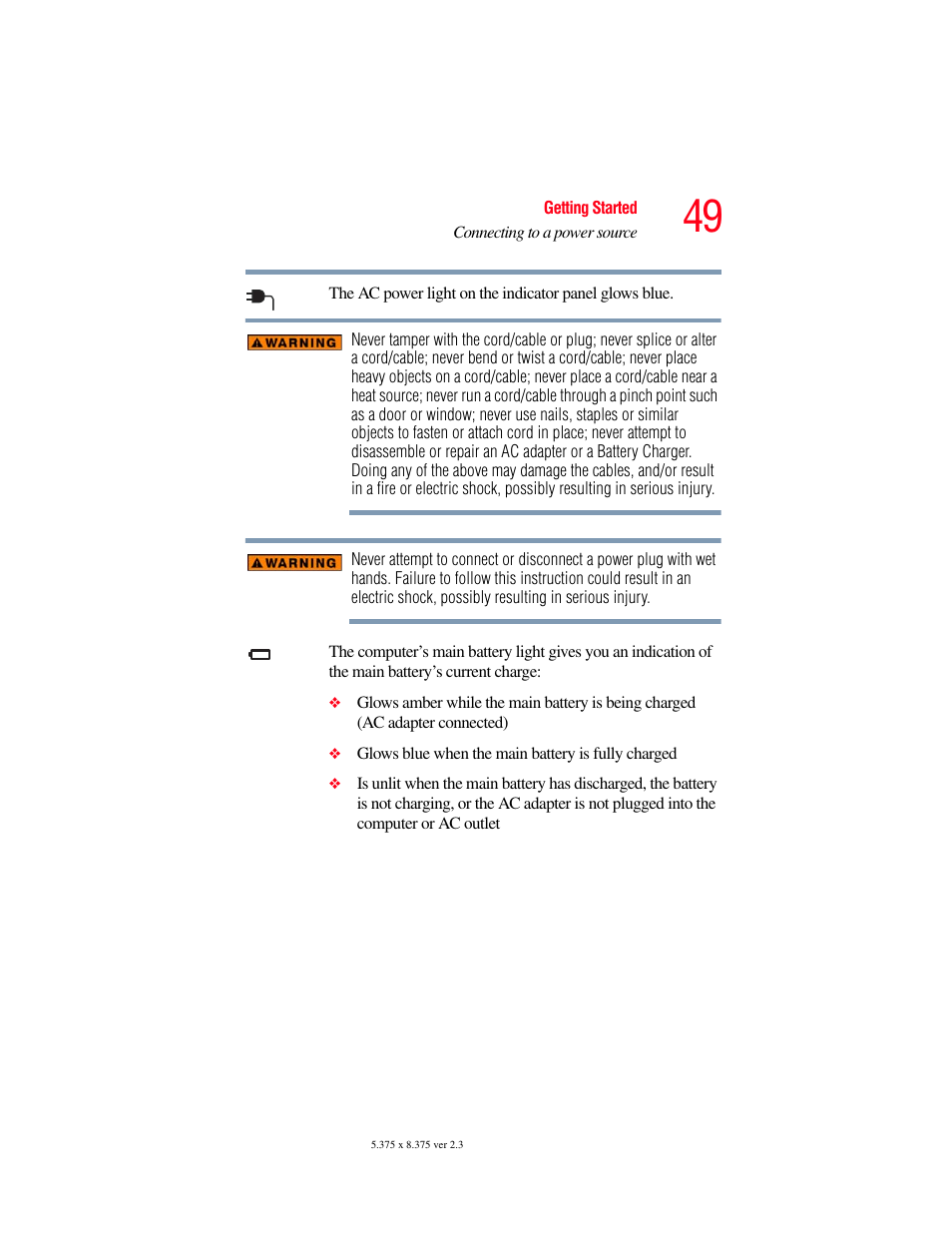Toshiba P100/P105 User Manual | Page 49 / 280