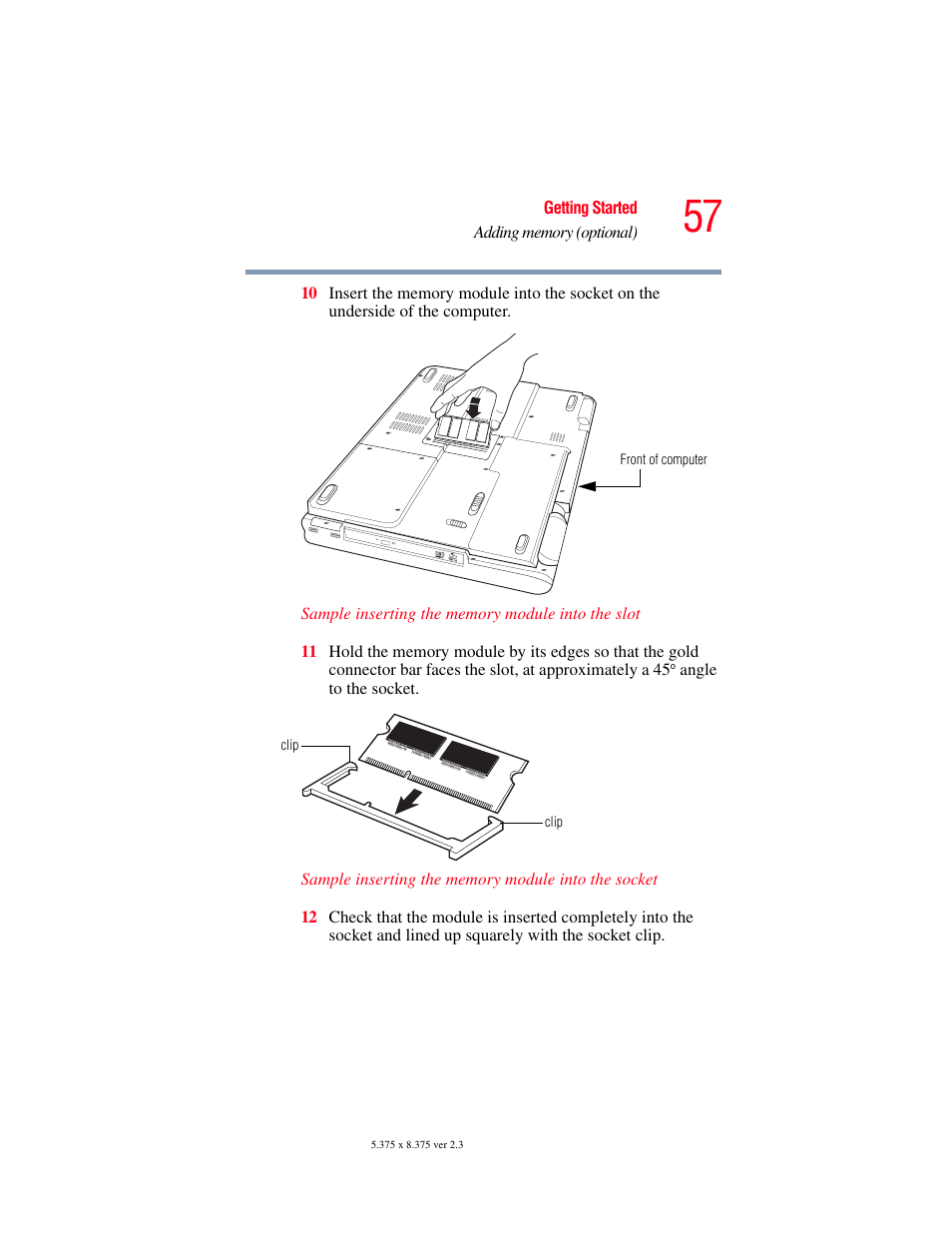 Toshiba P100/P105 User Manual | Page 57 / 280
