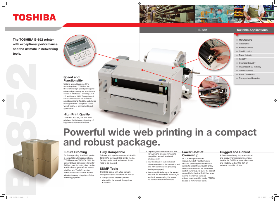 B- 852 | Toshiba B-852 User Manual | Page 2 / 2