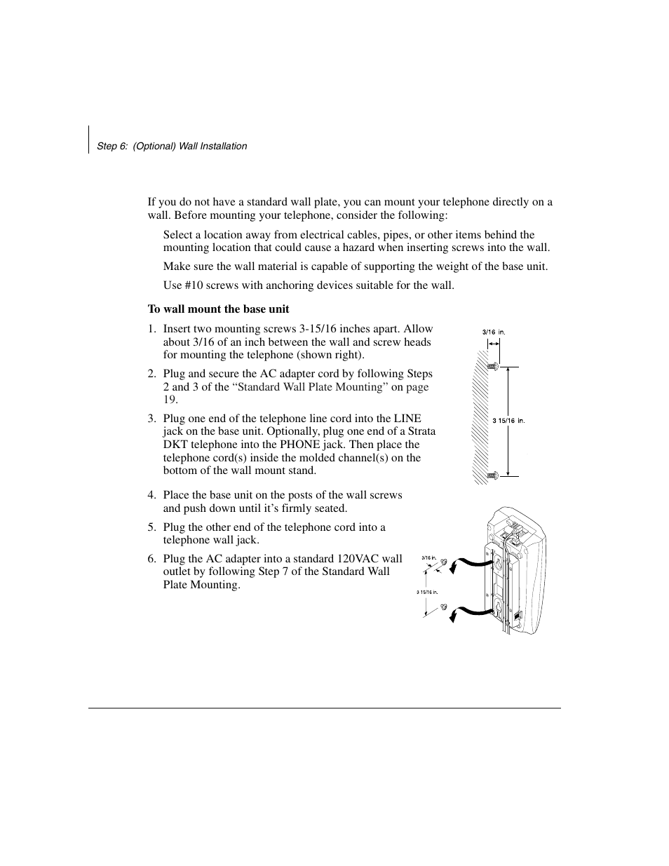 Direct wall mounting | Toshiba DKT2304-CT User Manual | Page 30 / 65