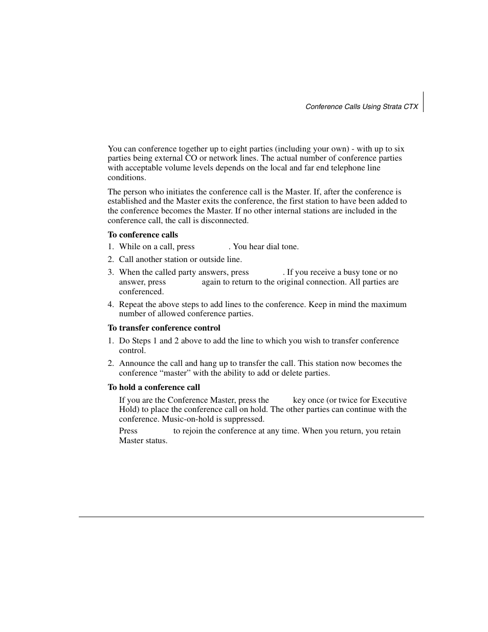 Conference calls using strata ctx | Toshiba DKT2304-CT User Manual | Page 43 / 65