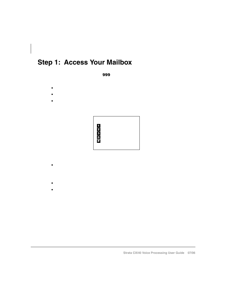 Step 1: access your mailbox | Toshiba Strata CIX40 User Manual | Page 26 / 96