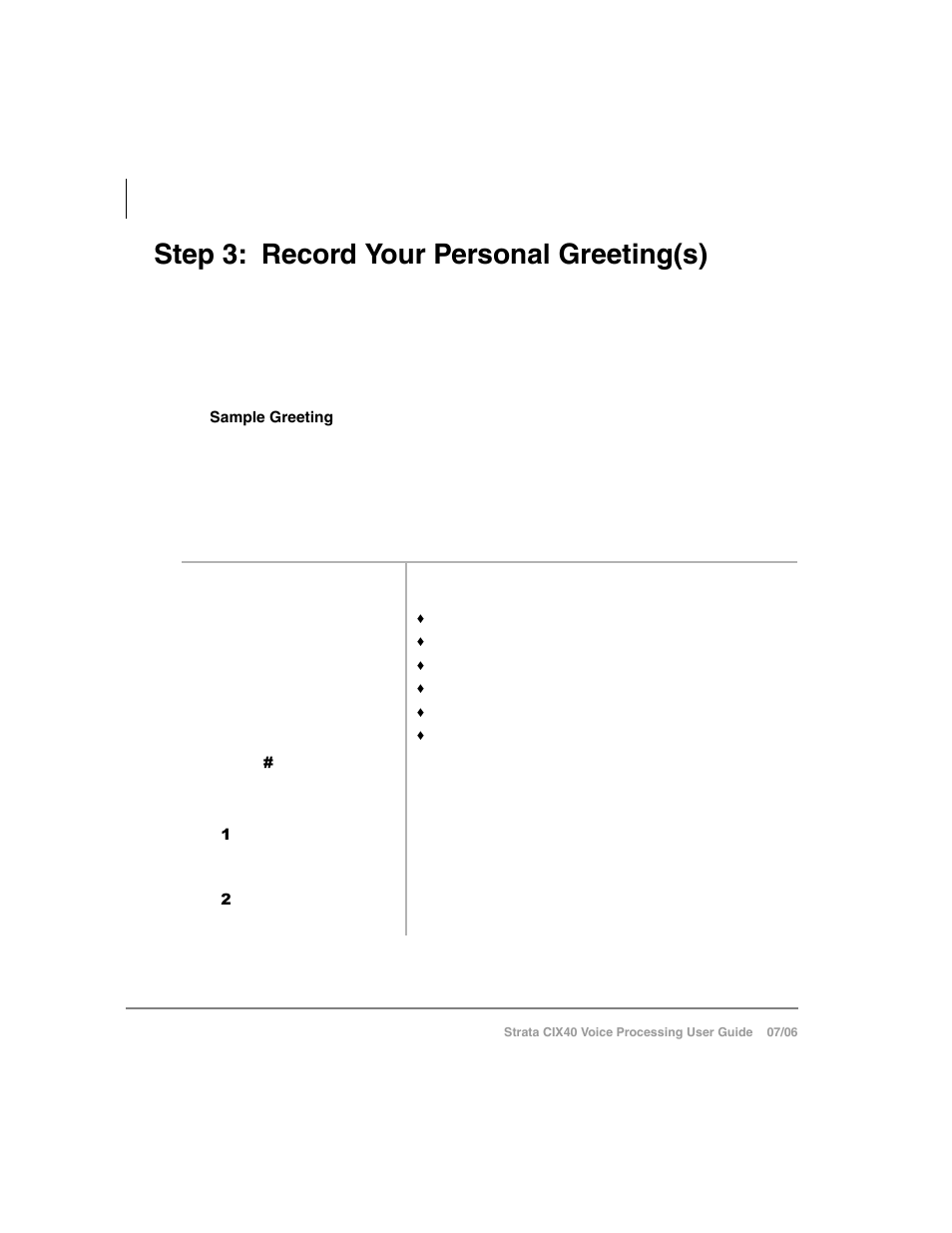 Step 3: record your personal greeting(s) | Toshiba Strata CIX40 User Manual | Page 30 / 96