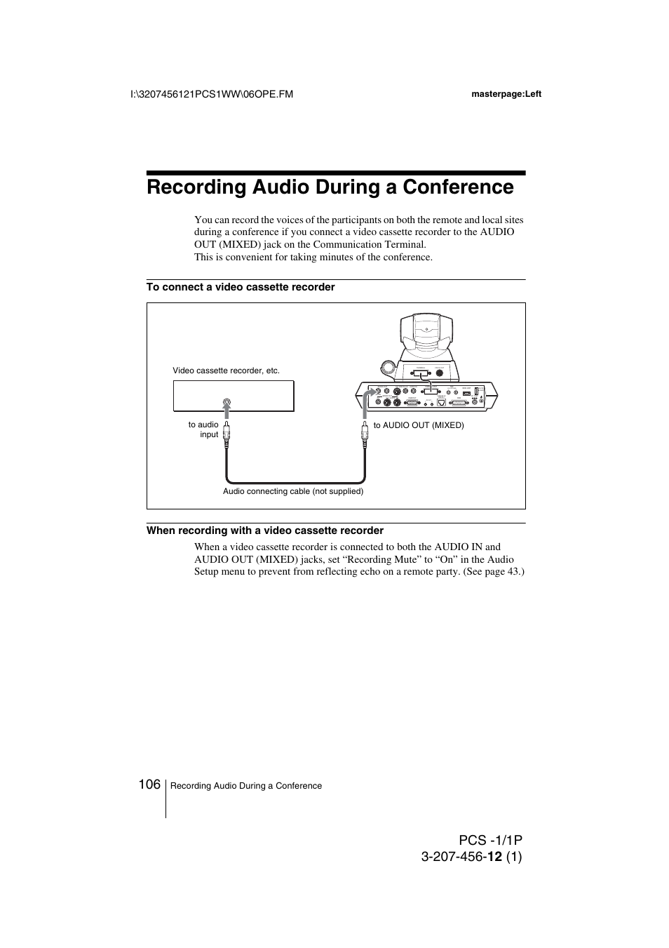 Recording audio during a conference, Plug in power), Masterpage:left | Toshiba PCS-1 User Manual | Page 106 / 189