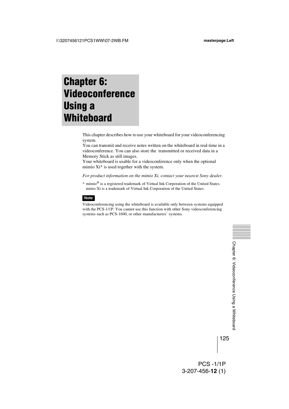 Chapter 6: videoconference using a whiteboard | Toshiba PCS-1 User Manual | Page 125 / 189