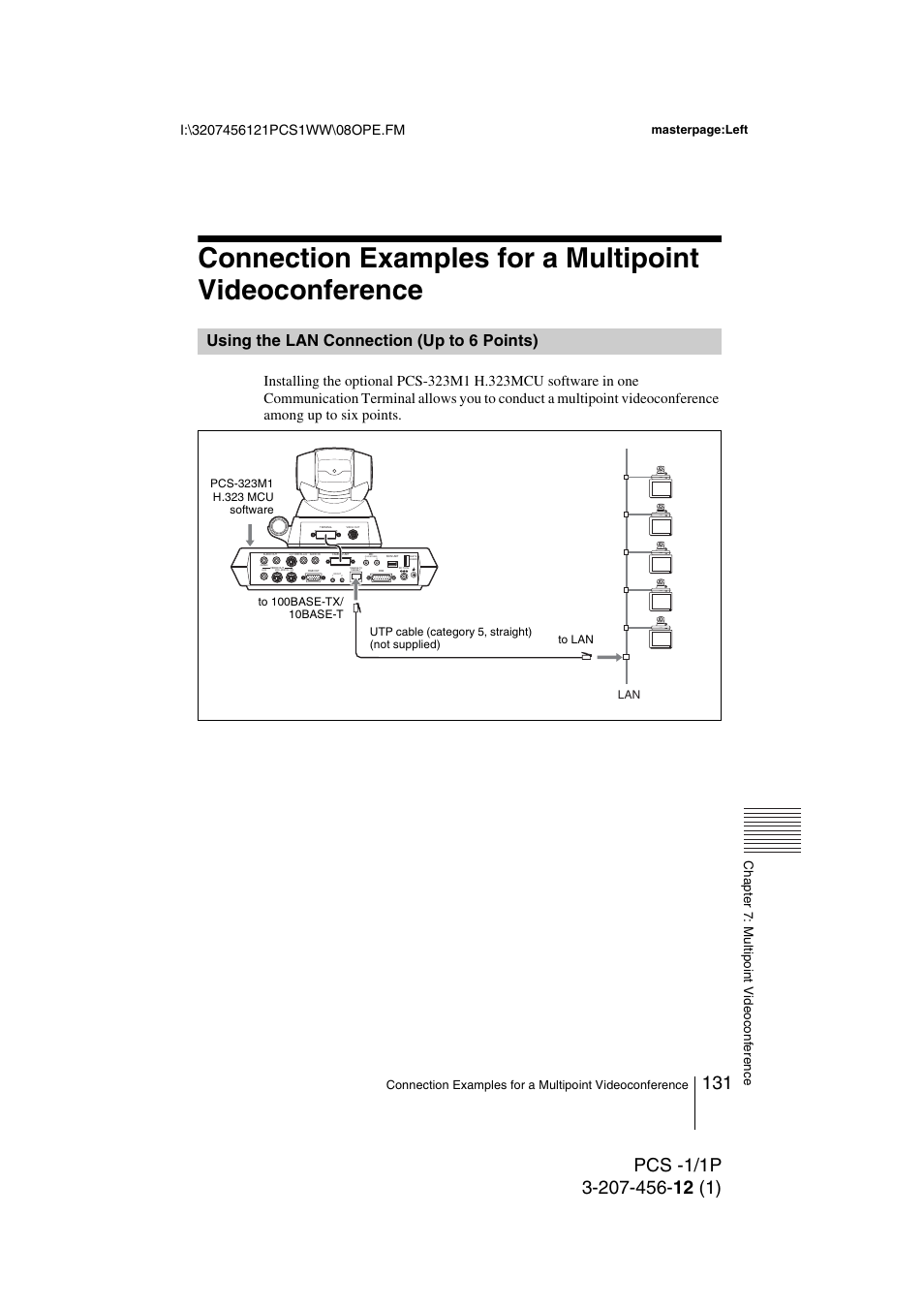 Using the lan connection (up to 6 points), Using the lan connection (up to 6, Points) | Plug in power) | Toshiba PCS-1 User Manual | Page 131 / 189