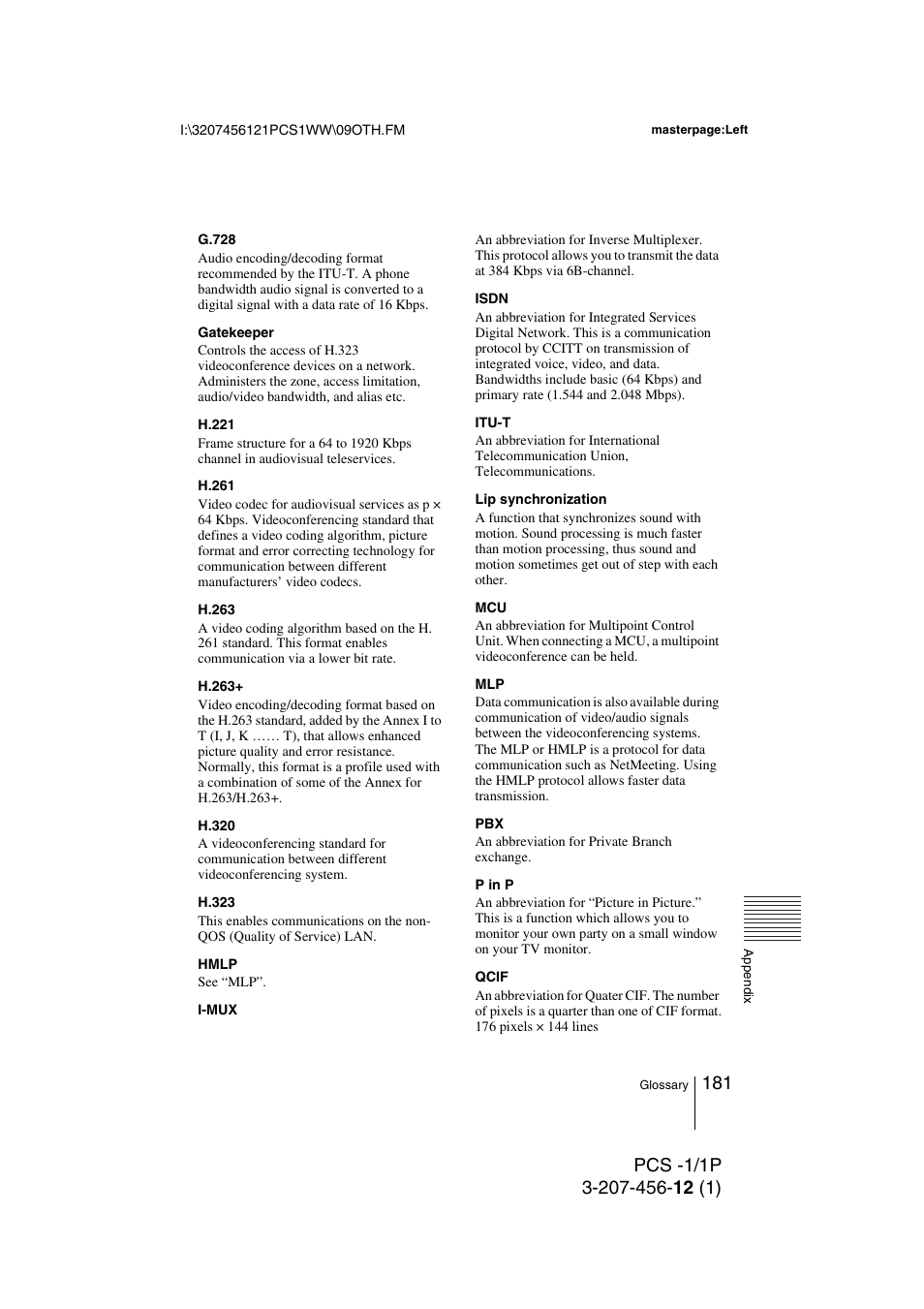 Toshiba PCS-1 User Manual | Page 181 / 189