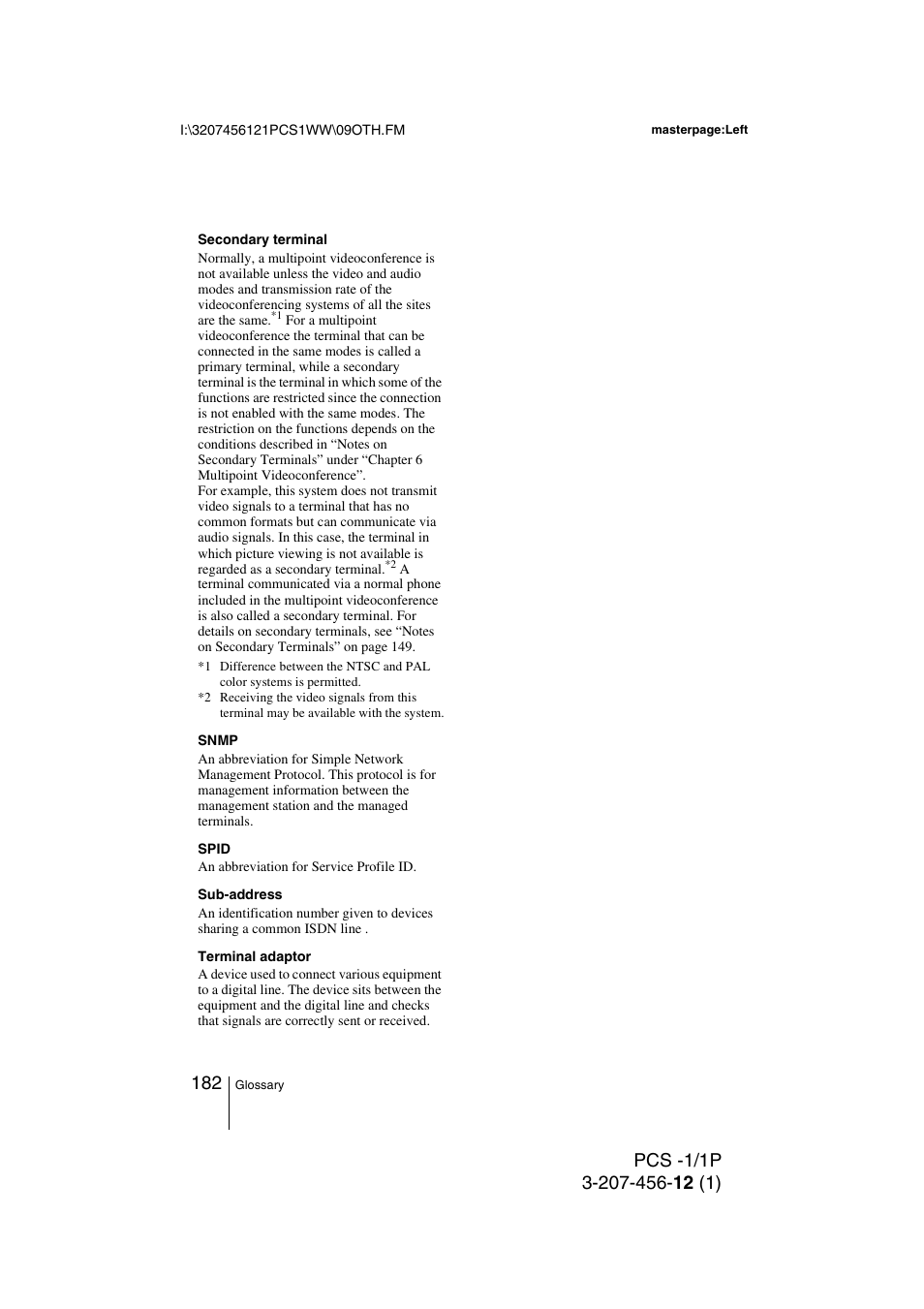 Toshiba PCS-1 User Manual | Page 182 / 189