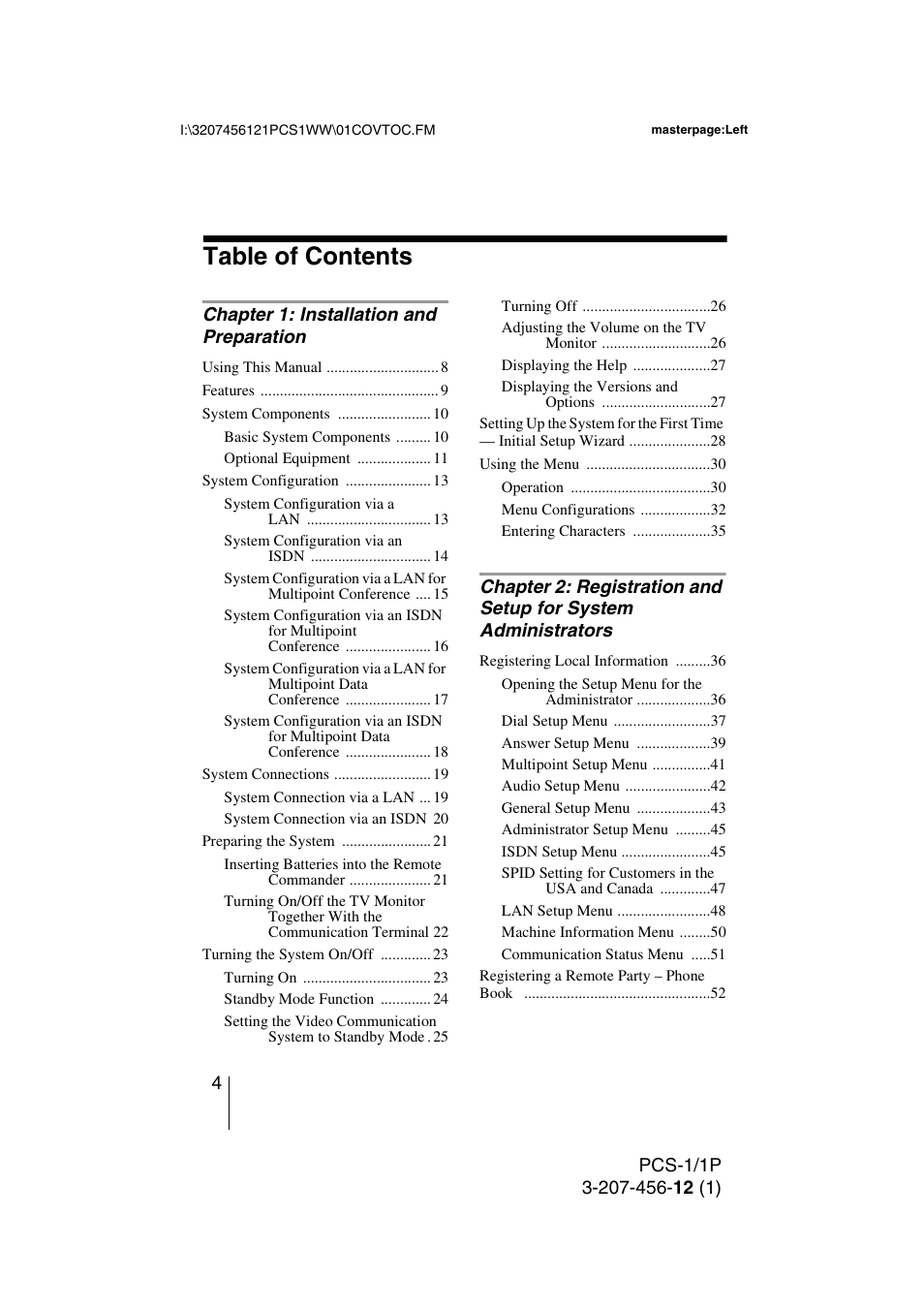 Toshiba PCS-1 User Manual | Page 4 / 189