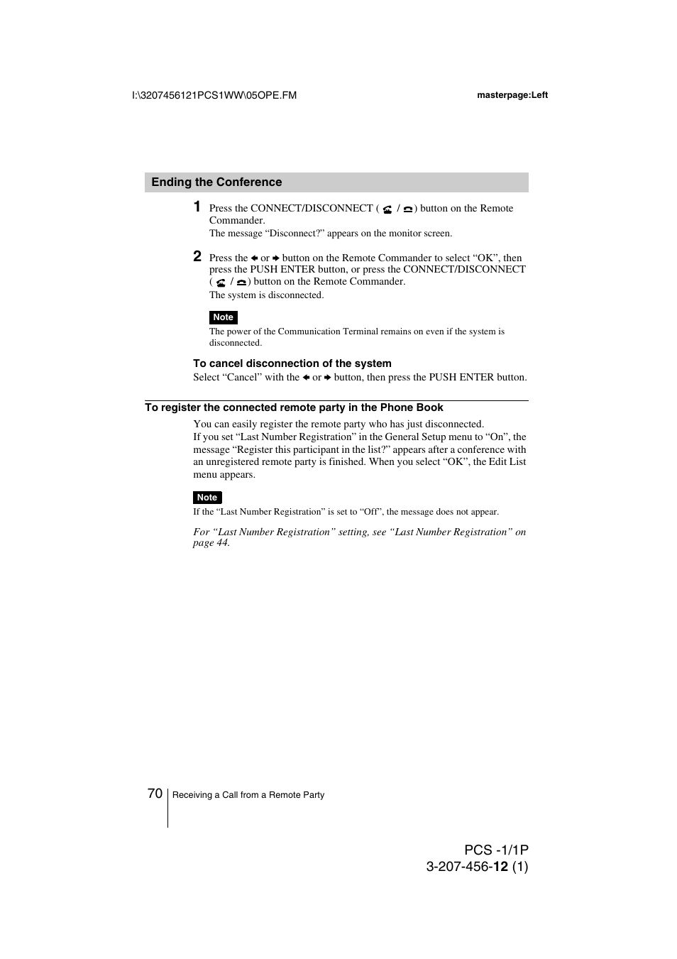 Ending the conference | Toshiba PCS-1 User Manual | Page 70 / 189