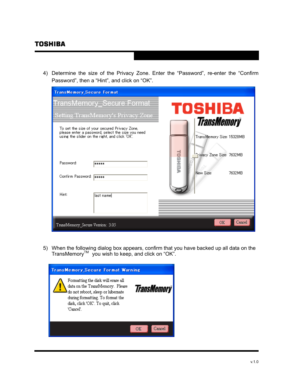 Toshiba TRANSMEMORY U2P User Manual | Page 17 / 23