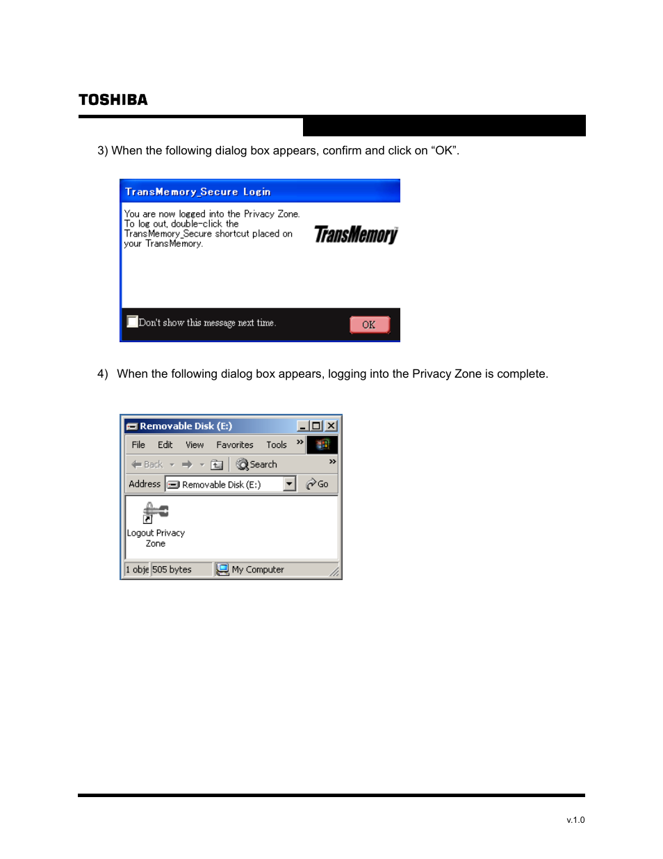 Toshiba TRANSMEMORY U2P User Manual | Page 22 / 23