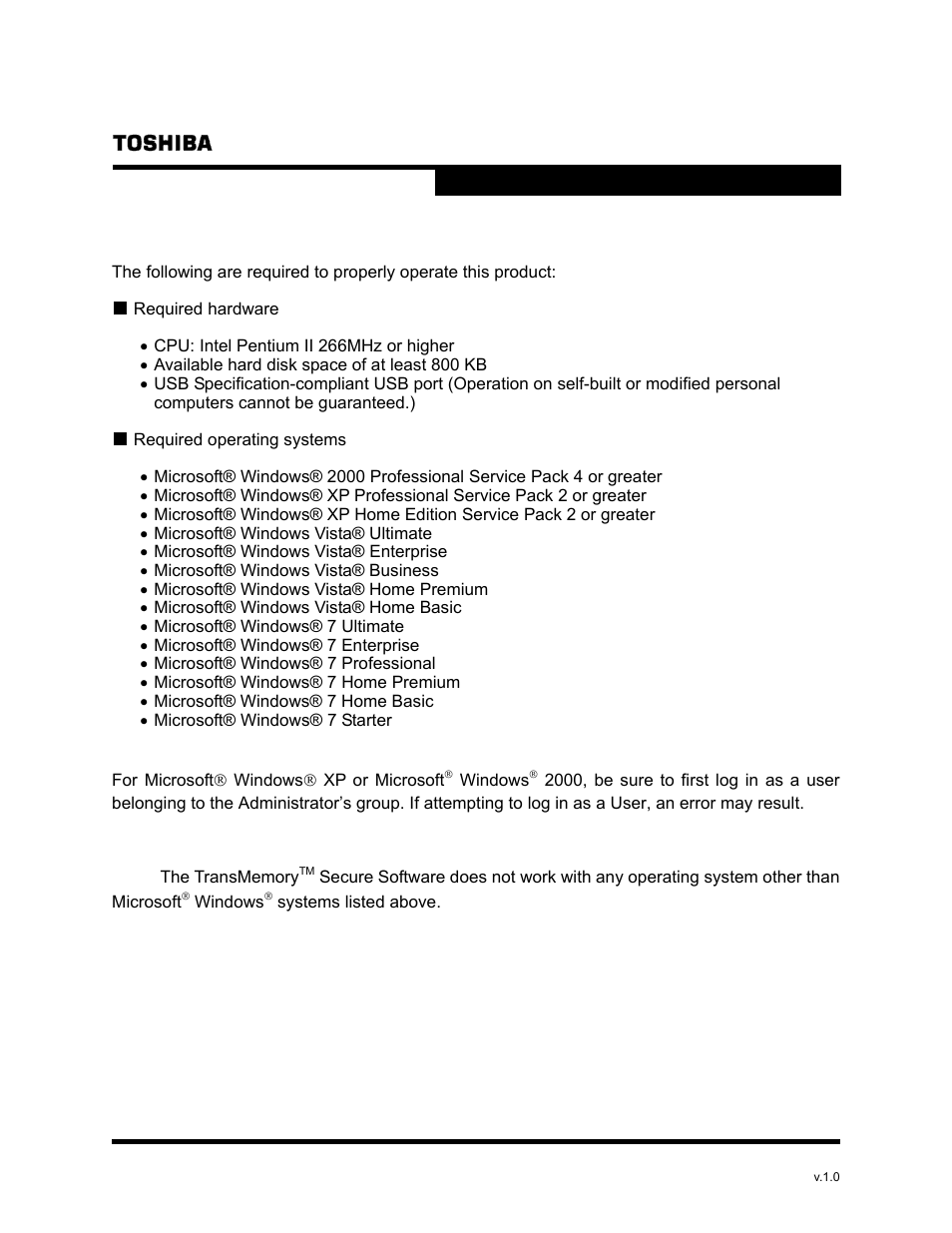 Toshiba TRANSMEMORY U2P User Manual | Page 5 / 23
