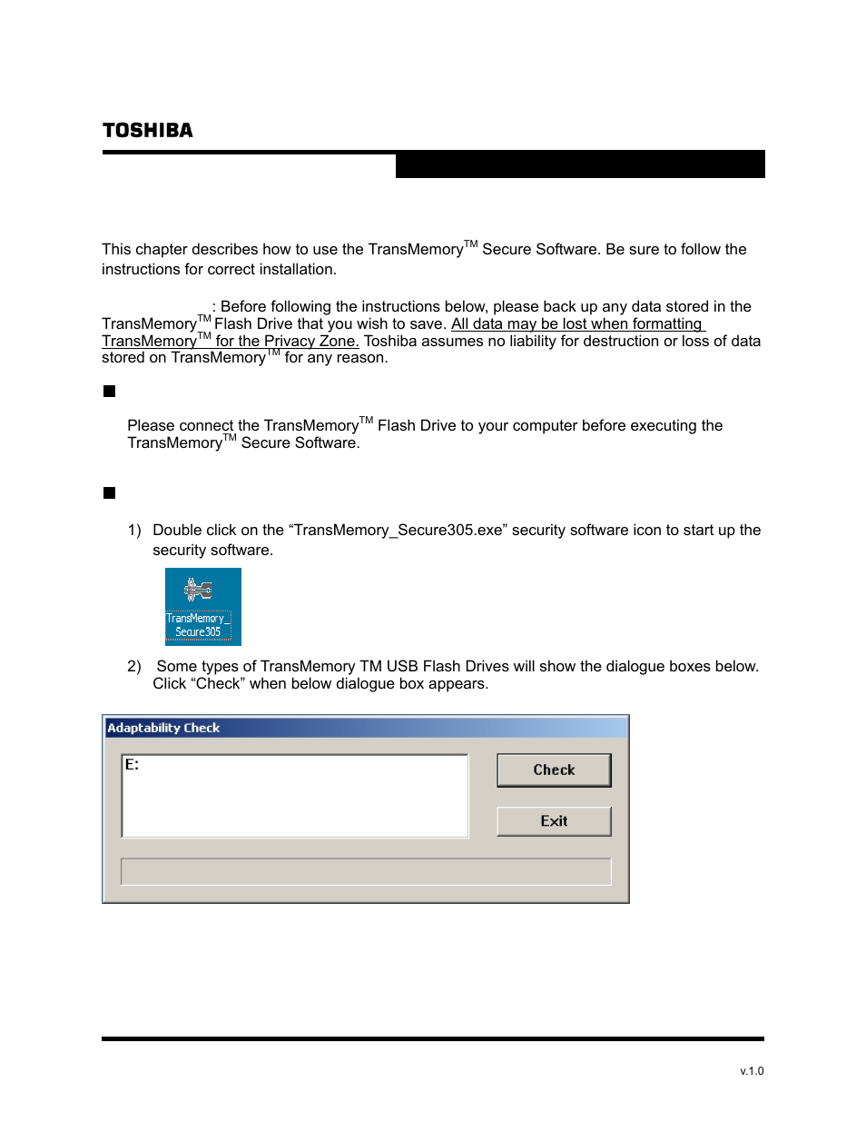 Toshiba TRANSMEMORY U2P User Manual | Page 8 / 23