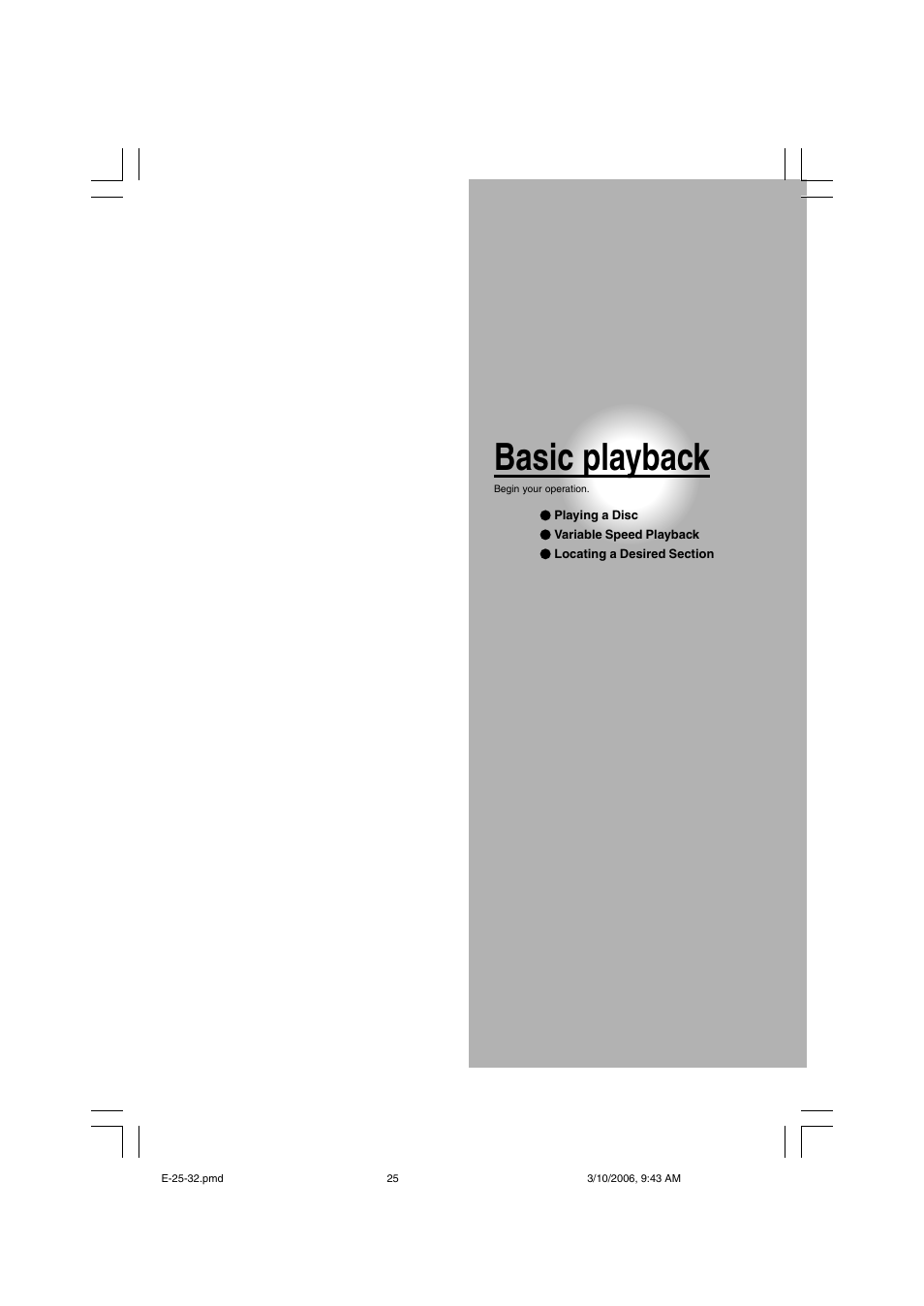 Basic playback | Toshiba SD-360ESE User Manual | Page 25 / 68