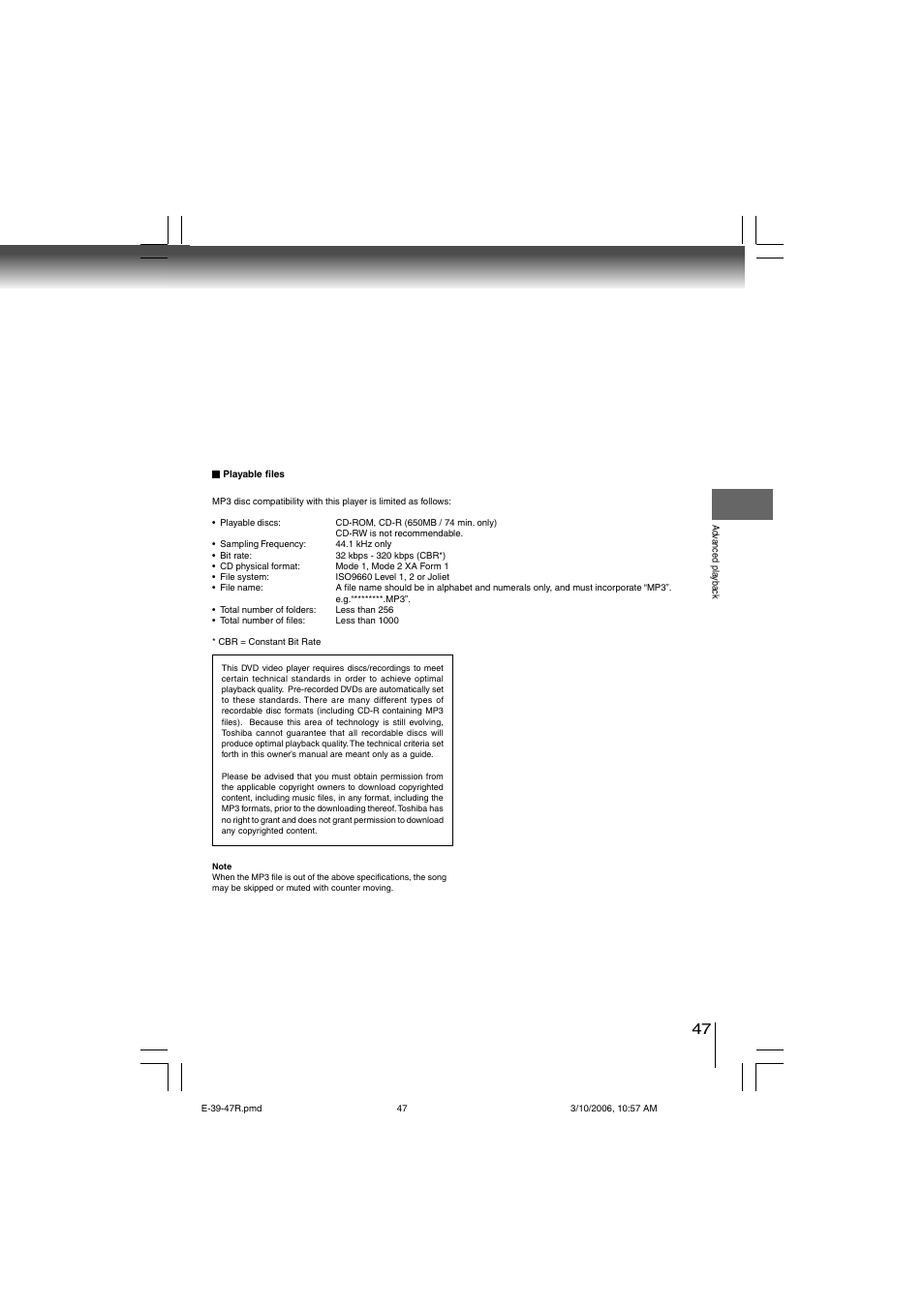 Toshiba SD-360ESE User Manual | Page 47 / 68