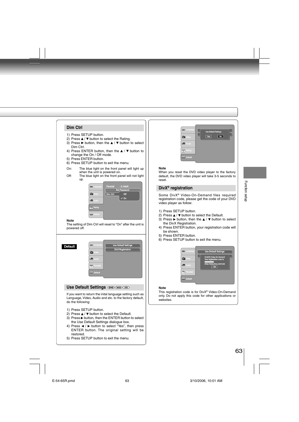 Toshiba SD-360ESE User Manual | Page 63 / 68