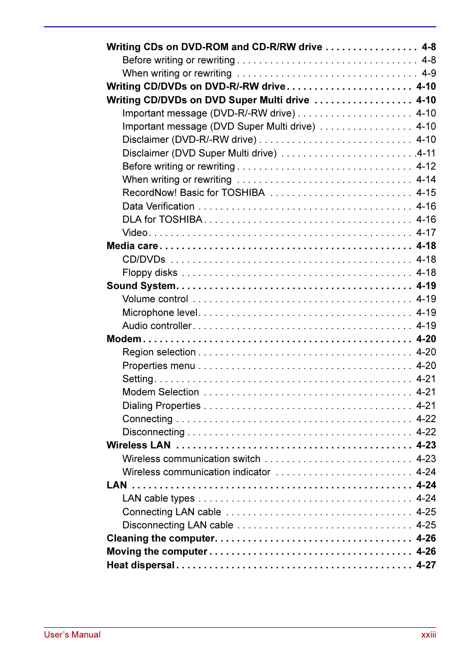 Toshiba A50 User Manual | Page 23 / 211