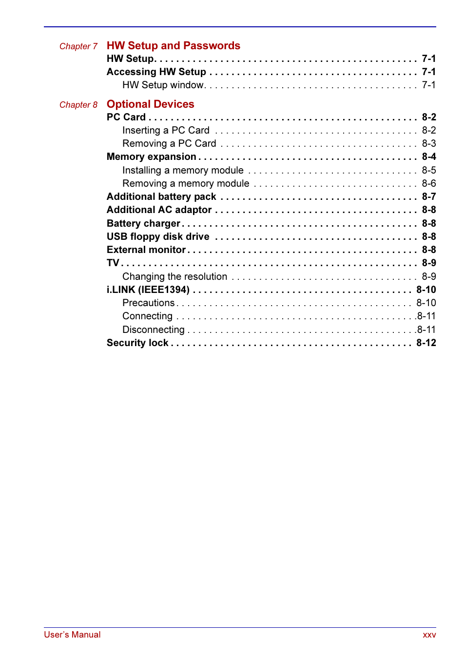 Toshiba A50 User Manual | Page 25 / 211