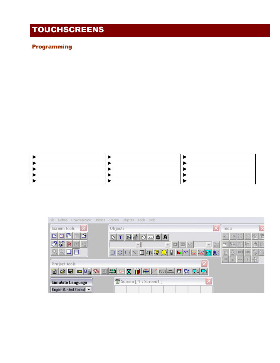 Touchscreens | Toshiba Network Device OIS120 User Manual | Page 5 / 16