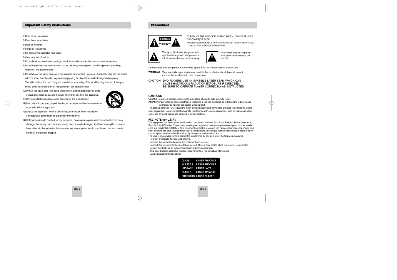 Toshiba SD-4960SU User Manual | Page 2 / 20