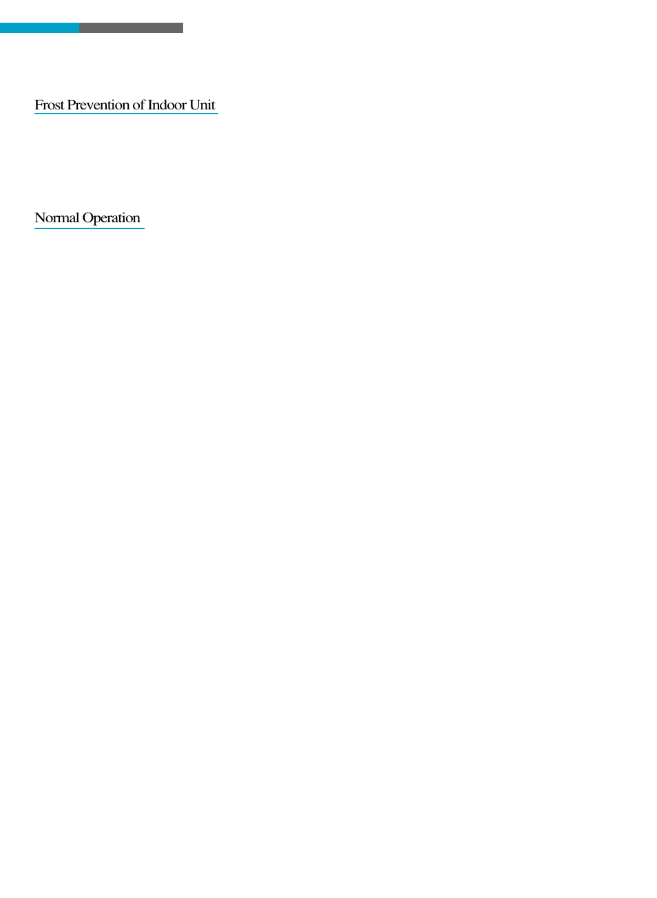Care and maintenance, Frost prevention of indoor unit, Normal operation | Toshiba RAS-18LAH-A User Manual | Page 26 / 30