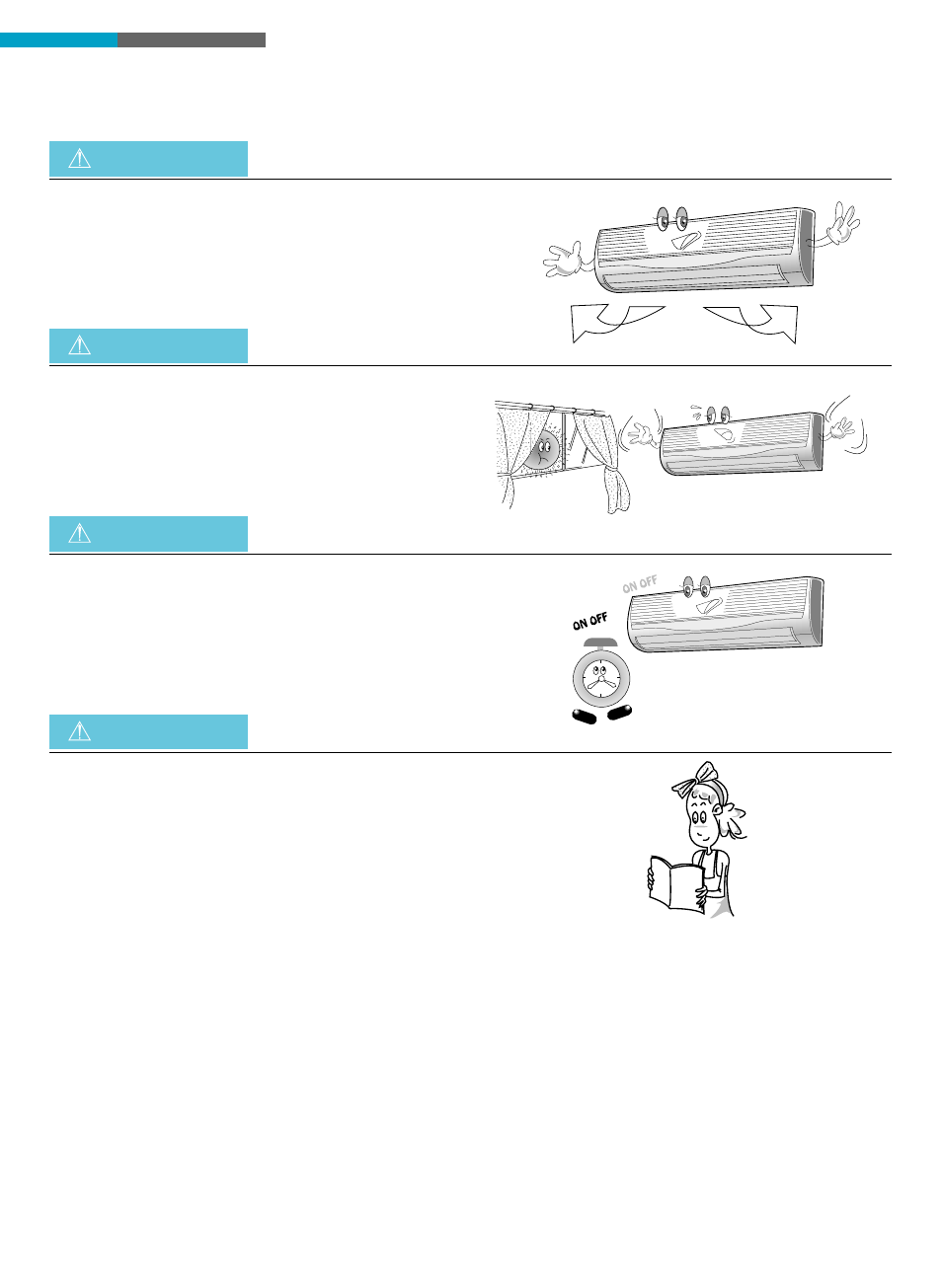 Precautions, Warning | Toshiba RAS-18LAH-A User Manual | Page 7 / 30