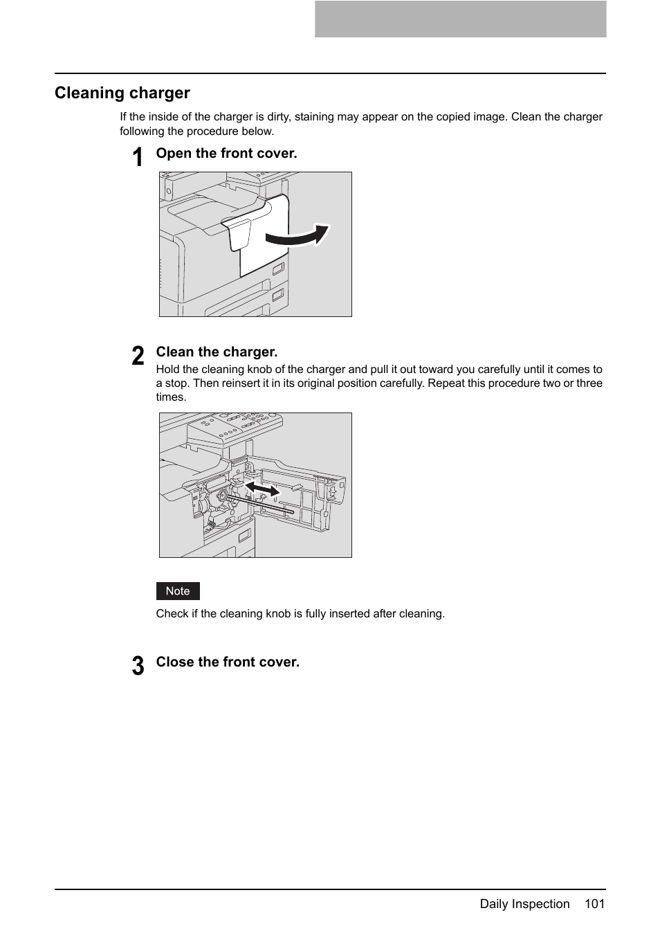 Cleaning charger, P.101 “cleaning charger | Toshiba e-STUDIO203 User Manual | Page 103 / 116