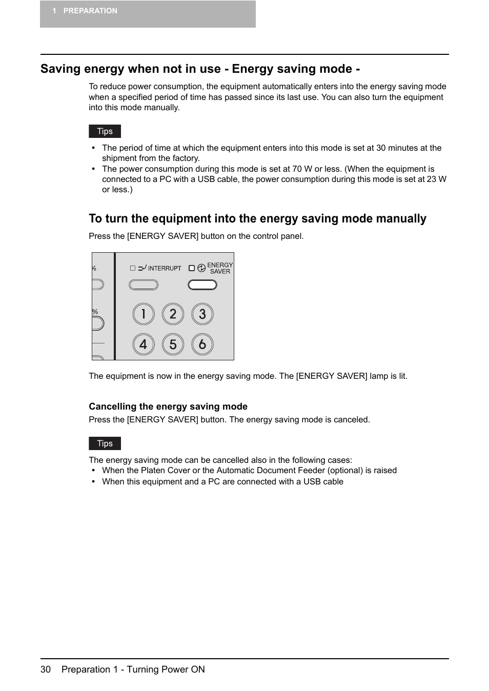 Saving energy when not in use - energy saving mode | Toshiba e-STUDIO203 User Manual | Page 32 / 116