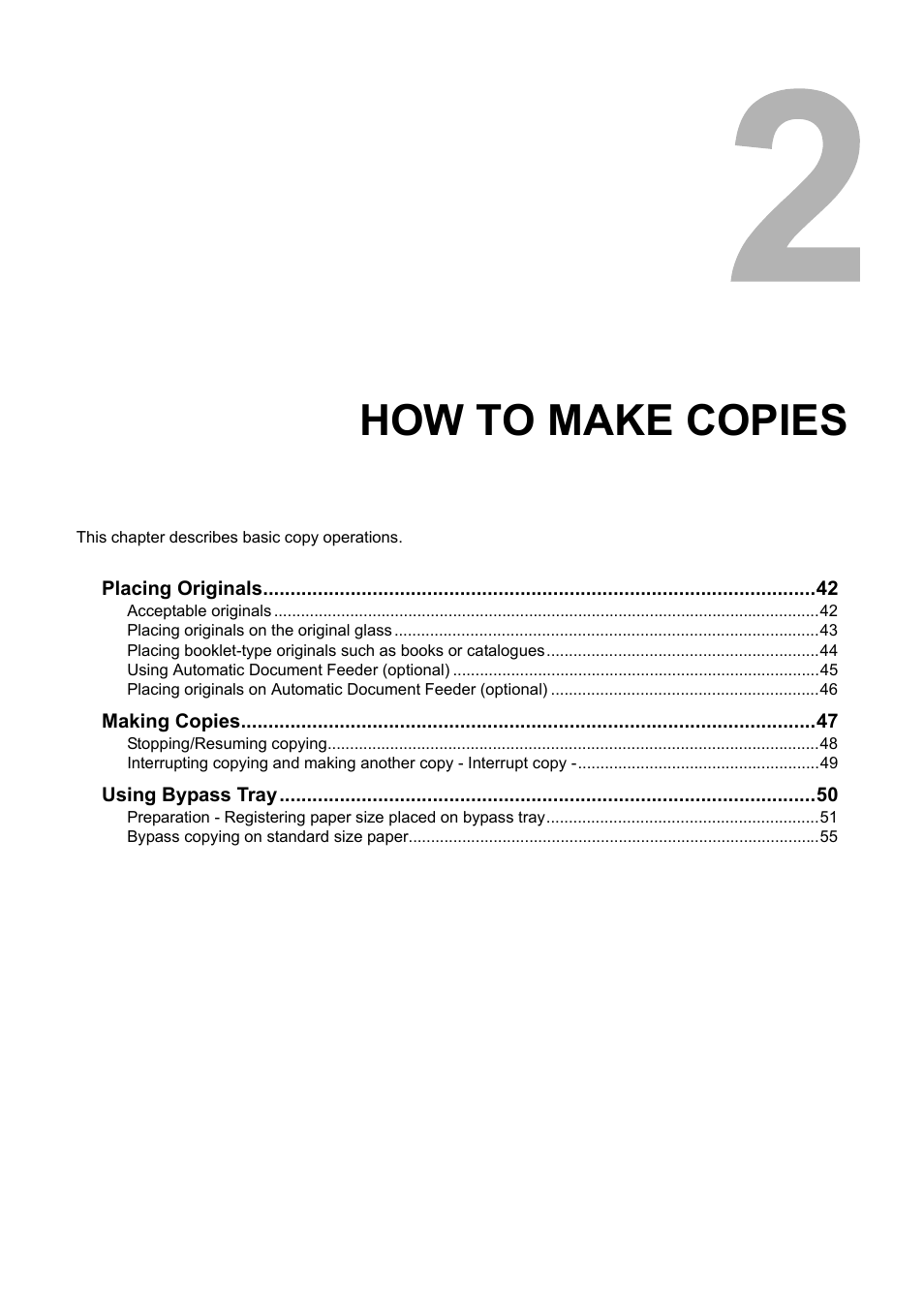 How to make copies, Chapter 2 | Toshiba e-STUDIO203 User Manual | Page 43 / 116