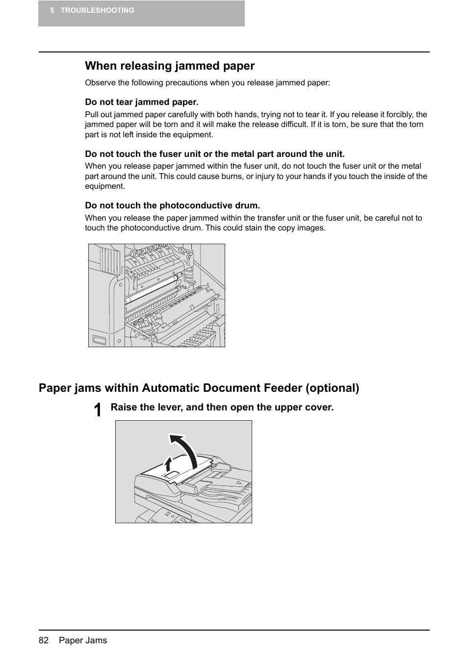 L) ( p.82, When releasing jammed paper | Toshiba e-STUDIO203 User Manual | Page 84 / 116