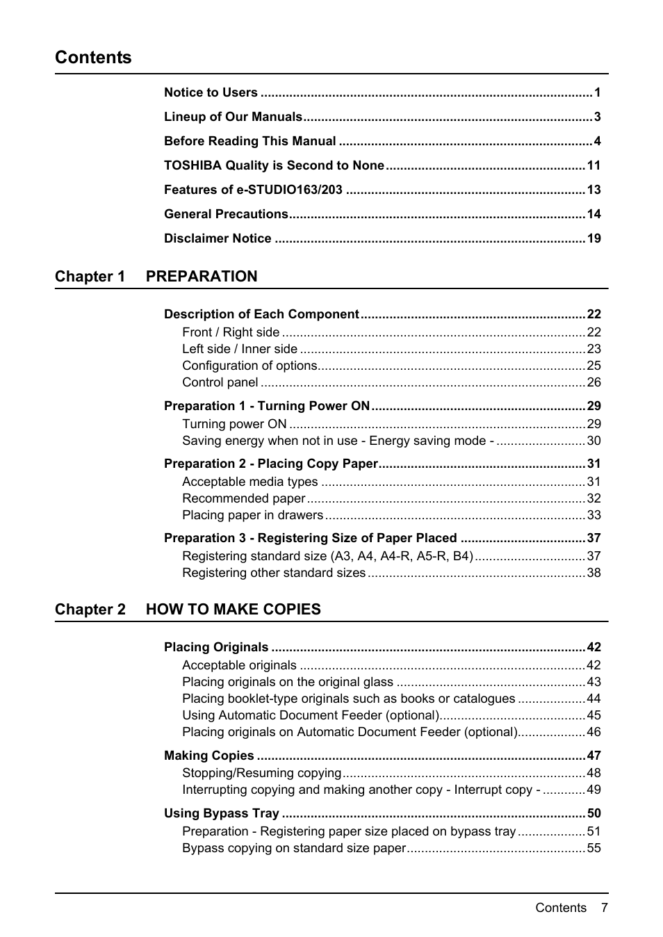 Toshiba e-STUDIO203 User Manual | Page 9 / 116