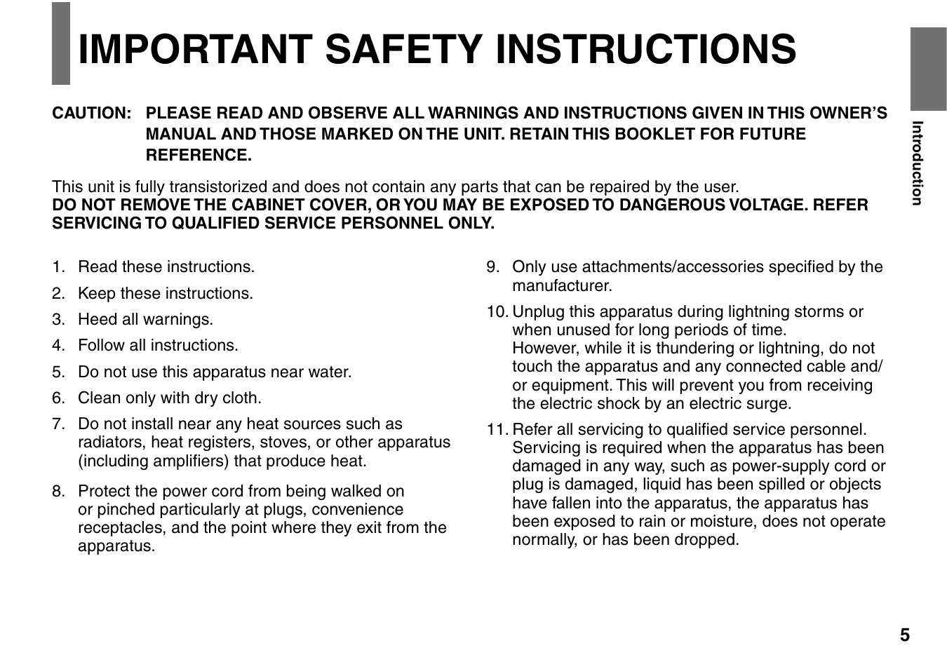 Important safety instructions | Toshiba SD-P1900SR User Manual | Page 5 / 76