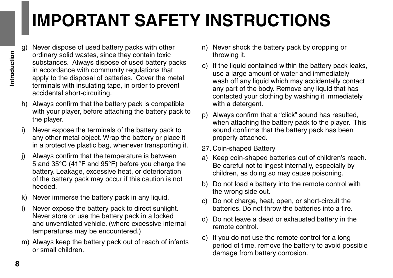 Important safety instructions | Toshiba SD-P1900SR User Manual | Page 8 / 76