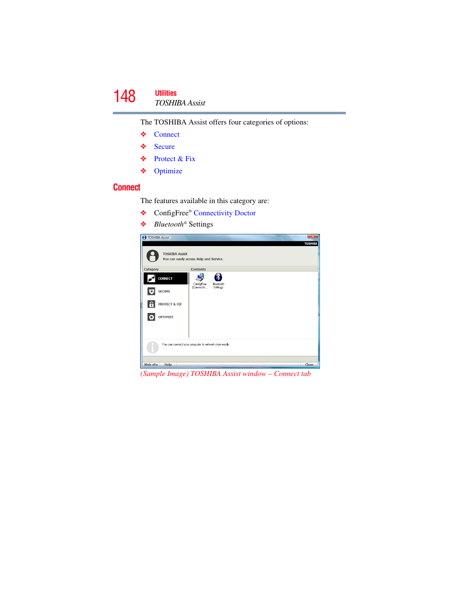 Connect | Toshiba SATELLITE A500 User Manual | Page 148 / 248