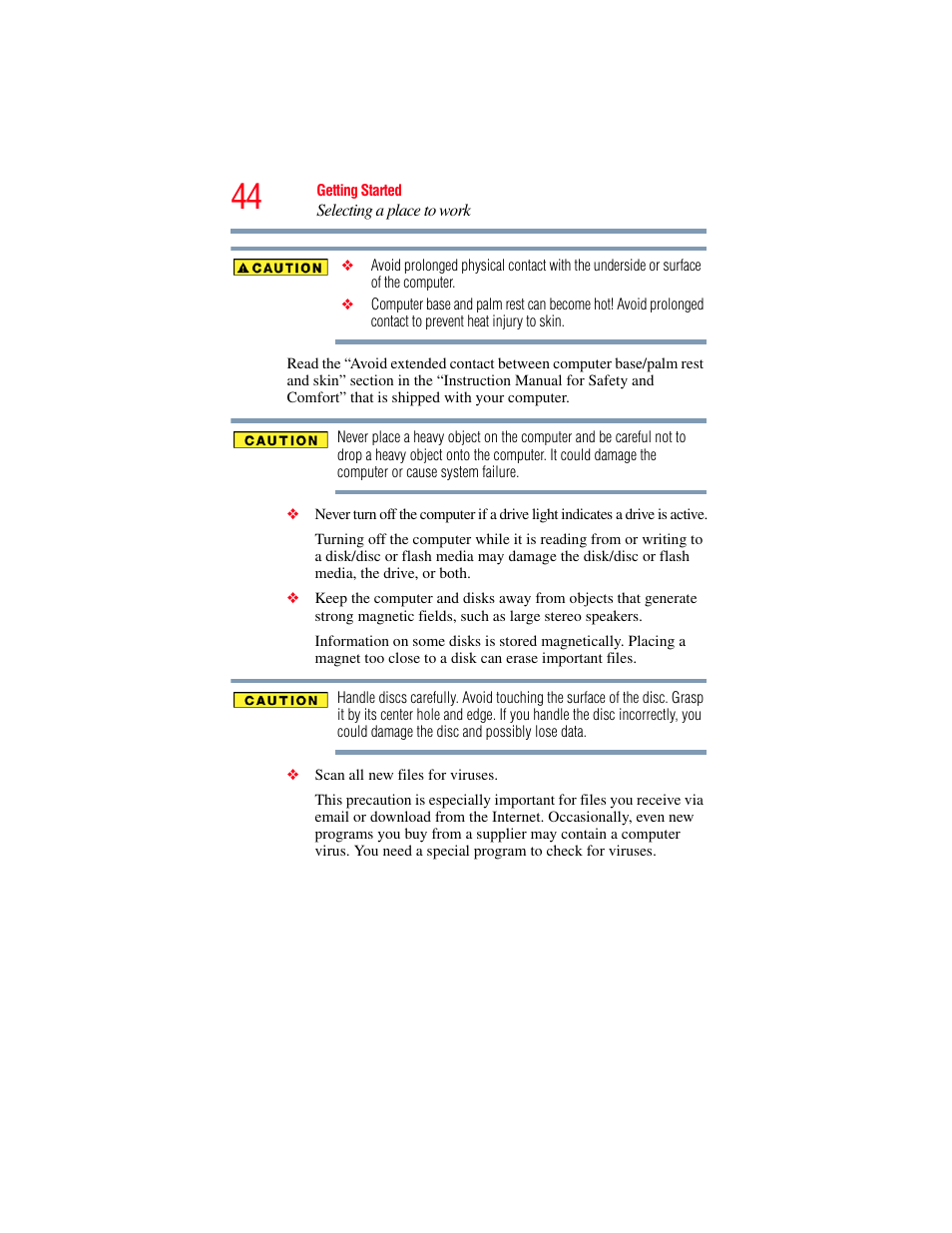 Toshiba SATELLITE A500 User Manual | Page 44 / 248