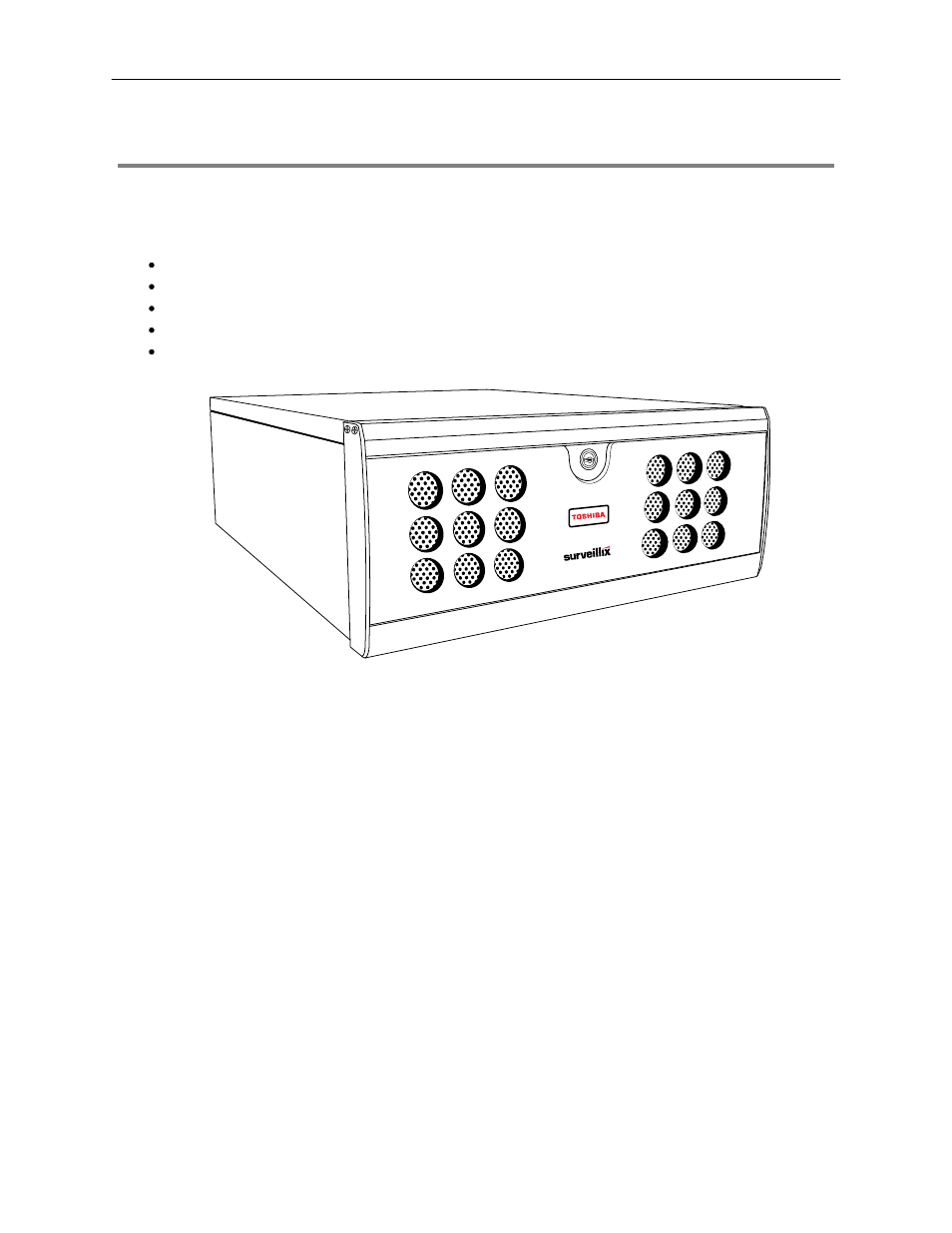 Basic features | Toshiba Surveillix NVS32-X User Manual | Page 18 / 28
