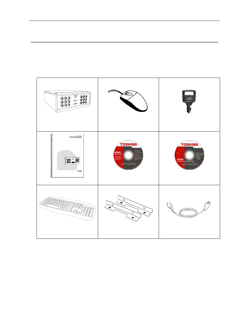 Identifying included components | Toshiba Surveillix NVS32-X User Manual | Page 22 / 28